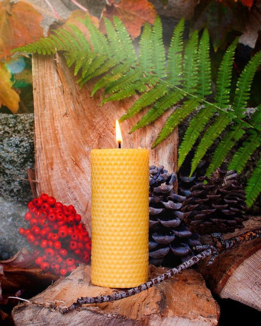 12 pcs Beeswax candles, Hand-Rolled Comb Candles
